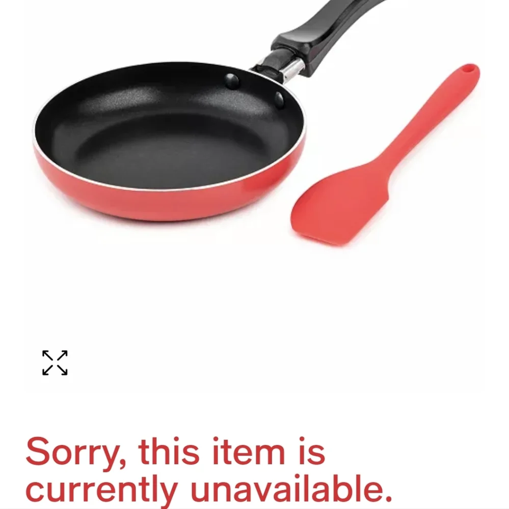 Brooklyn Steel Co. Mini Round Fry Pan & Spatula 2-Pc. Set BNWT RED 1 LEFT!